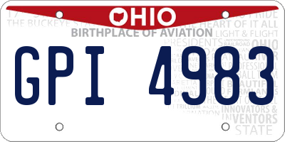 OH license plate GPI4983