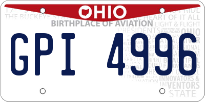 OH license plate GPI4996