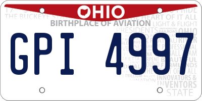 OH license plate GPI4997