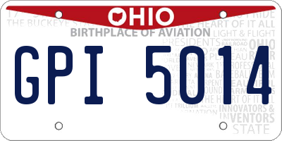 OH license plate GPI5014