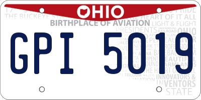 OH license plate GPI5019