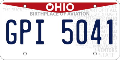 OH license plate GPI5041
