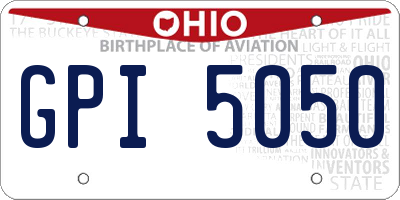 OH license plate GPI5050