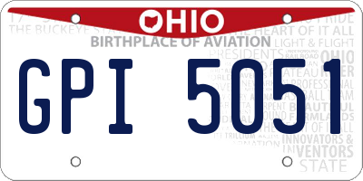 OH license plate GPI5051