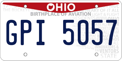 OH license plate GPI5057