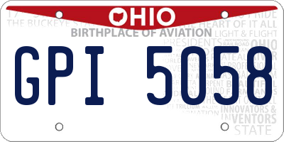 OH license plate GPI5058