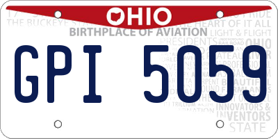 OH license plate GPI5059