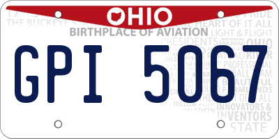 OH license plate GPI5067