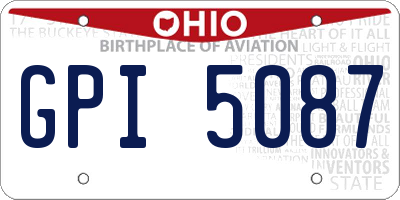 OH license plate GPI5087