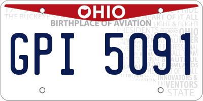 OH license plate GPI5091