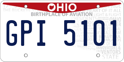 OH license plate GPI5101