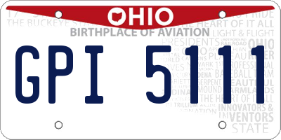 OH license plate GPI5111