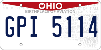 OH license plate GPI5114