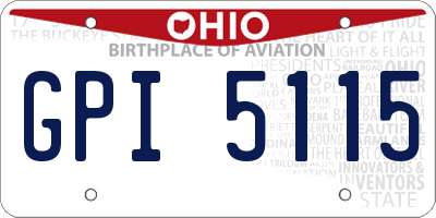 OH license plate GPI5115