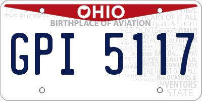 OH license plate GPI5117