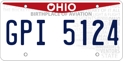 OH license plate GPI5124