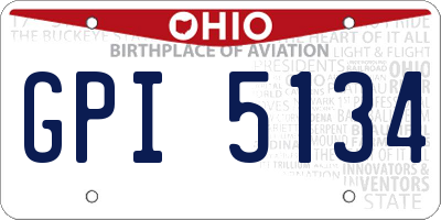 OH license plate GPI5134