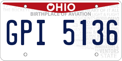 OH license plate GPI5136