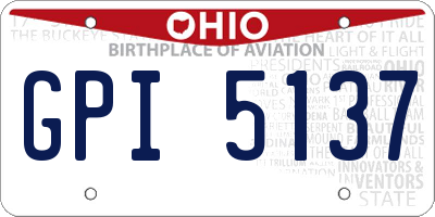 OH license plate GPI5137