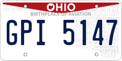 OH license plate GPI5147