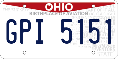 OH license plate GPI5151