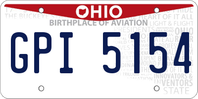 OH license plate GPI5154