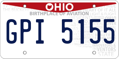 OH license plate GPI5155