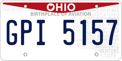 OH license plate GPI5157