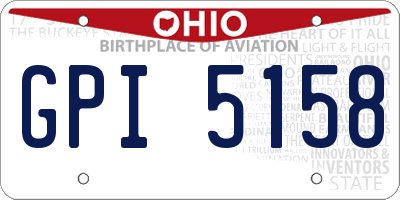 OH license plate GPI5158