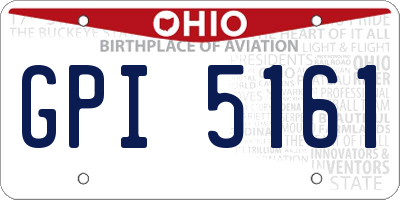 OH license plate GPI5161