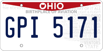 OH license plate GPI5171
