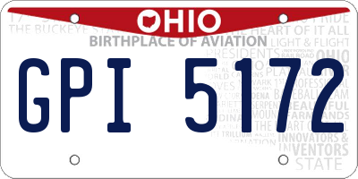 OH license plate GPI5172