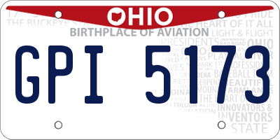 OH license plate GPI5173