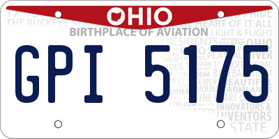 OH license plate GPI5175