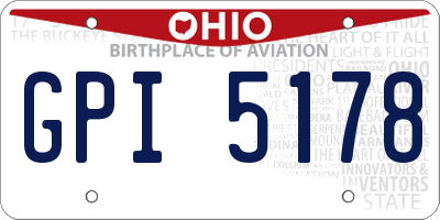 OH license plate GPI5178
