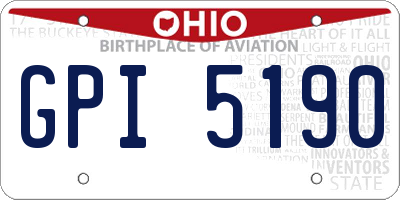 OH license plate GPI5190