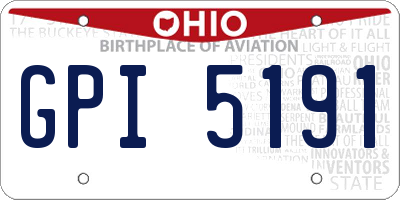 OH license plate GPI5191