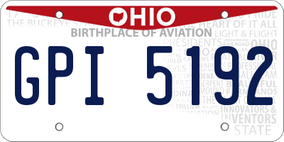 OH license plate GPI5192