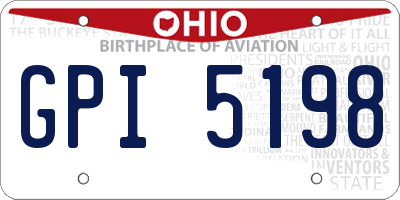 OH license plate GPI5198