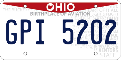 OH license plate GPI5202