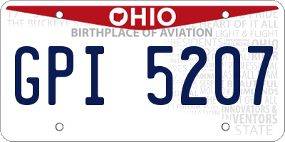 OH license plate GPI5207
