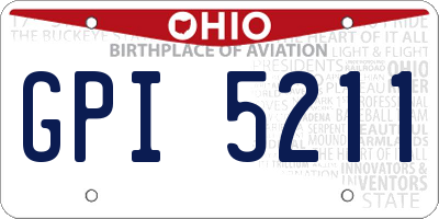 OH license plate GPI5211