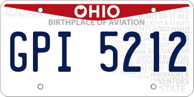 OH license plate GPI5212