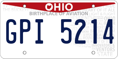 OH license plate GPI5214
