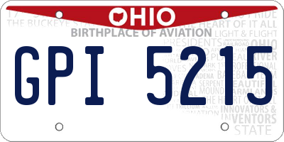 OH license plate GPI5215