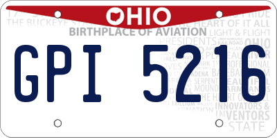OH license plate GPI5216