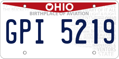 OH license plate GPI5219