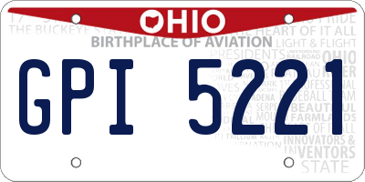 OH license plate GPI5221