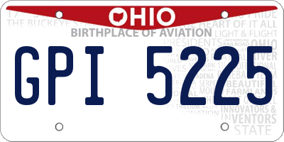 OH license plate GPI5225