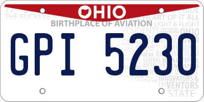 OH license plate GPI5230